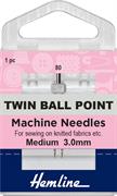 Twin ballpoint 3mm machine needle size 80/12